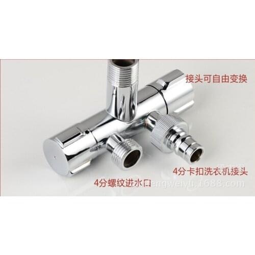 Tiger ran full copper triangle valve manifold dual outlet one into two double tee washing machine faucet Angle