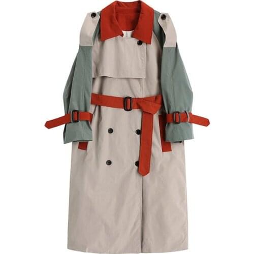 2021 Autumn Long Sleeve Women Trench Coat Fashion Double Breasted Casual Women Slim Belt Cloak Windbreakers Long Coat Female