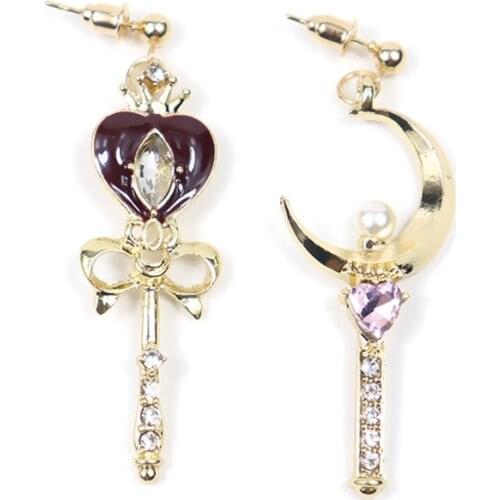 Cartoon Anime Star Moon Drop Earrings Cosplay Cardcaptor Sakura Dangle Earrings For Women Girls Gifts Fashion Jewelry
