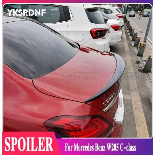 For Mercedes Benz W205 C-class 2014 2015 2016 2017 2018 2019 Rear Spoiler ABS Material Primer Color Car Tail Wing Decoration