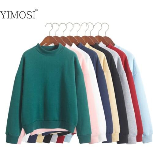 Autumn Winter Women Hoodies Sweatshirts 2020 Casual Solid Turtleneck Pullover Tops Female Harajuku Loose Tracksuit Outwear