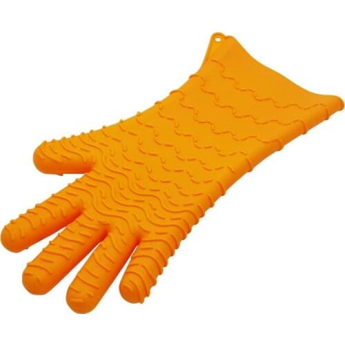 1Pc Microwave Silicone Glove Orange Oven Mitts Kitchen Potholder Mat for BBQ Insulation Gloves Household Baking Barbecue Tools