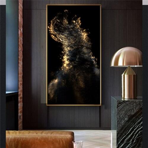 120x240cm Abstract Gold and Black Canvas Painting Wall Art Picture for Living Room Modern Luxury Nordic Kids Room Cuadros