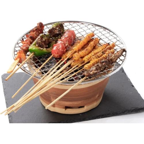 19cm Old Style Charcoal Stove Ceramic Small Barbecue Stove Charcoal Stove Clay Stove Small Barbecue Household with bbq Net