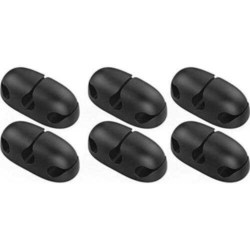 6Pcs 3Hole USB Cable Organizer Wire Winder Silicone Tie Fixer Wire Management organizador Cord Clip Desktop Phone Cables holder