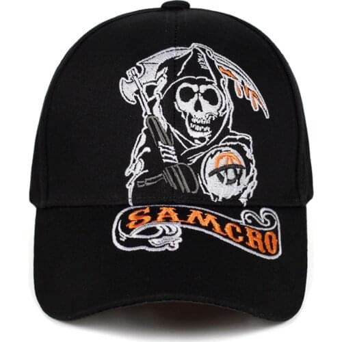 Baseball Cap SOA Sons of Anarchy Skull Cap Embroidery Casual Snapback Hat Fashion High Quality Racing Motorcycle Sport Hat