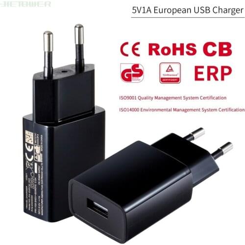 100pcs/lot 5V 1A EU Plug USB Fast Charger Mobile Phone Home Wall Travel Power Adapter Universal For iPhone 11 X 8 7 Samsung