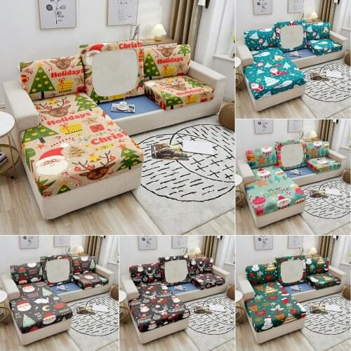 Christmas Fabric Sofa Seat Cover Multi-Sizes Elastic Couch Cover For Chaise Longue Furniture Protector Sofa Seat Cushion Cover