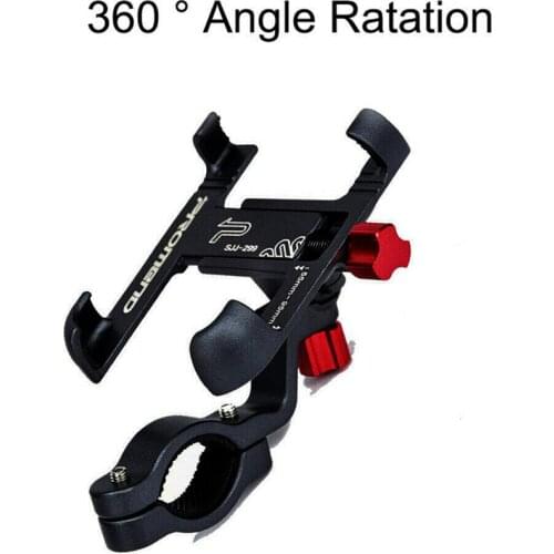 Black Color 360° Phone Holder CNC Aluminum Alloy Bracket Mount Stand for Motorcycle Bicycle MTB