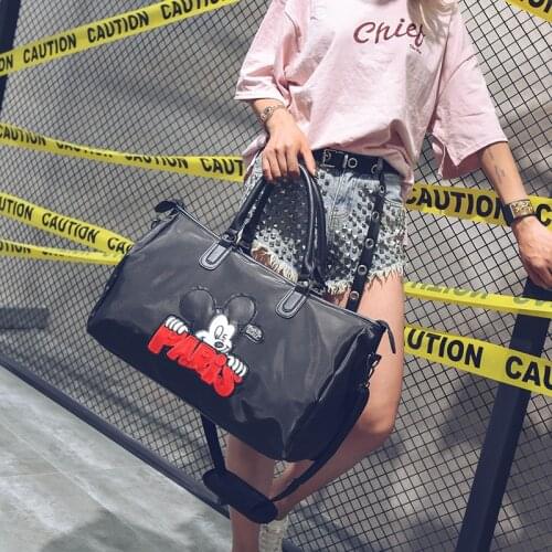 Disney Mickey mouse waterproof cartoon bag shoulder student bag luggage female bag lady bag hand travel Boarding big package