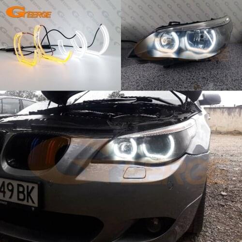 For BMW E60 E61 525i 530i 540i 545i M5 Pre LCI Ultra bright Day Light turn signal light DTM M4 Style LED Angel Eyes halo rings