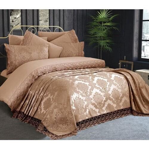 French Laced KURE Double Bedspread Set-3PCS-Pillowcases+Bed Cover-High Quality Bed Sheet Linens-Bed Lining-250*250cm