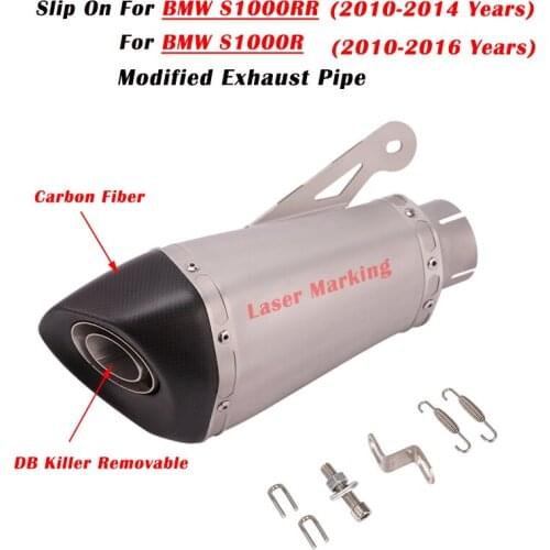 60MM Motorcycle Exhaust Modified Slip on For BMW S1000R 2010 - 2016 S1000RR 2010 - 2014 Muffler DB Killer With E-mark Code
