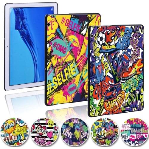 Graffiti Art Slim Tablet Shell Cover Case for Huawei MediaPad T3 8.0 Plastic Cases for MediaPad T3 10 9.6 Inch/T5 10 10.1 Inch