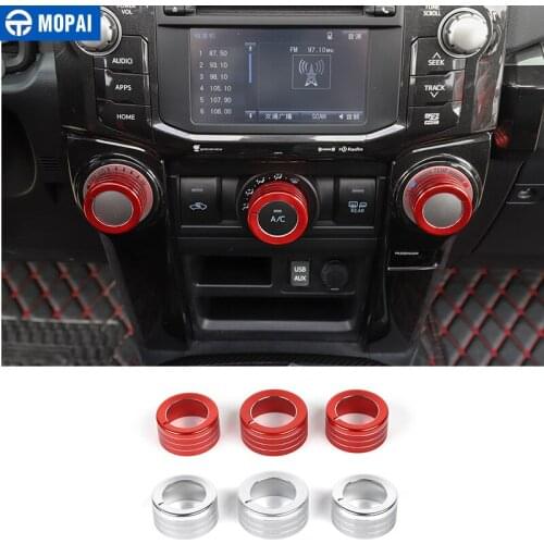 MOPAI Car Interior Air Conditioning Switch Button Decoration Ring Cover for Toyota 4Runner 2010-2020 Accessories