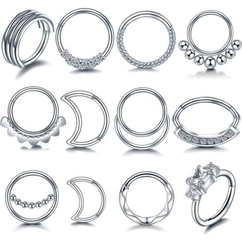 1 Piece Nose Ring Fake Septum Piercing Stainless Steel Nose Ring for Women Nose Piercing Jewelry Wholesale
