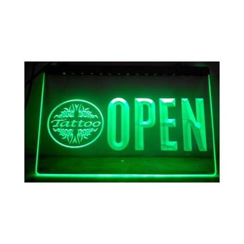 LK749- OPEN Tattoo Art Body Bar LED Neon Light Sign home decor crafts