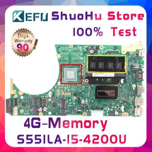 KEFU R553L For ASUS S551L S551LN S551LA S551LB CPU I5-4200U Memory 4GB Laptop Motherboard Tested 100% work original Mainboard