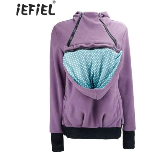 Fashion Baby Carrier Jacket Kangaroo Warm Maternity Hoodies Polar Fleece Outerwear Coat For Pregnant Womens Maternity Clothes