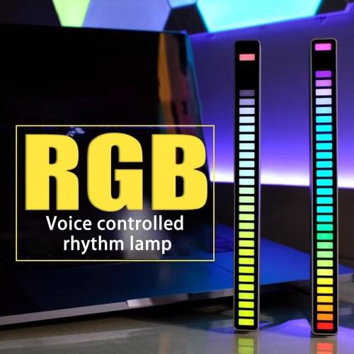 Voice-activated Rhythm Light Stick 32-bit Rgb Audio Spectrum Bar Pickup Ambient Dj Led Display Rhythm Pulse Colorful Signal