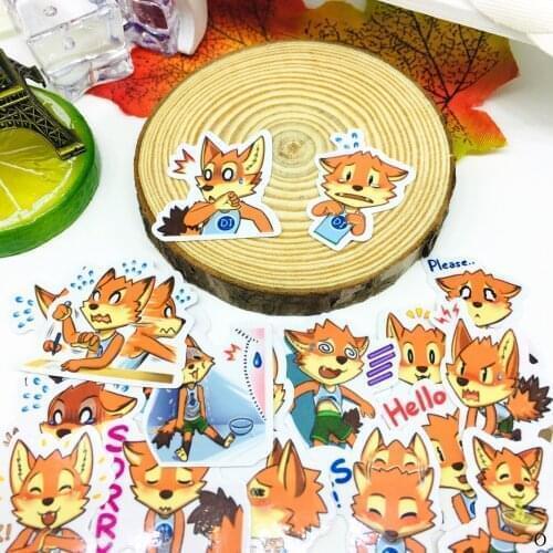 40 PCS Juvenile expression fox Sticker Anime Icon Stickers Gifts for Children to Laptop Suitcase Guitar Fridge Bicycle Car toy