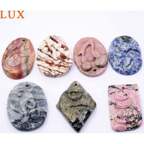 Natural gems stone pendant hand carved Rhodonite jewelry for jewelry making pyrite boho Vintage original charms