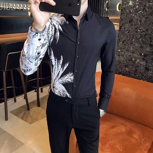 2021 Spring and Summer New British Style Long-sleeved Shirt Korean Style Slim Fashion Top Shirt Trend Social Club Shirt