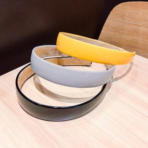 New Women Candy Colors Cortex PU Hair Hoop Simple Sweet Girls Hairband Ornament Headband Fashion Hair Accessories For 2021