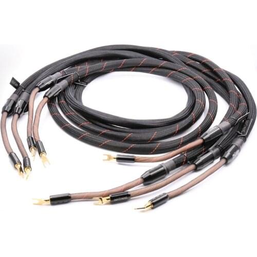 Audiocrast Loudspeaker Cable Spade Plug hifi speaker cable 100% brand new audiophile speaker Cable 2.5M with original box