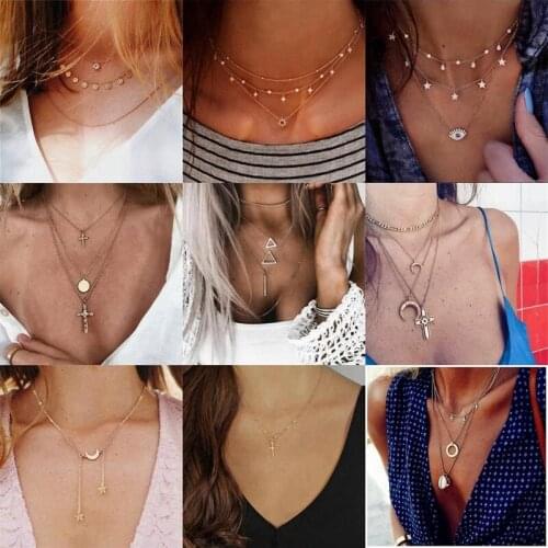 ALIUTOM Crystal Pendant Necklace For Women Cross Fashion Jewelry