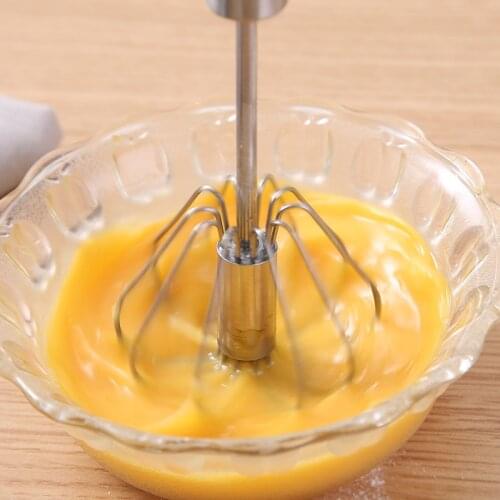 Stainless Steel Semi-automatic Eggbeater Hand Pressure Rotating Egg Tools Mixing Eggbeater Kitchen Cooking Tools