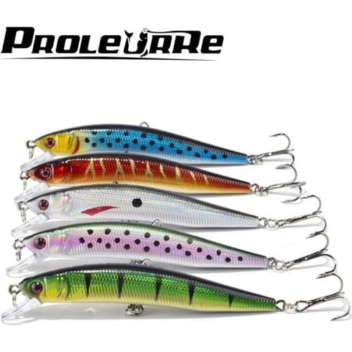 Proleurre 5pcs/lot 10cm 8.5g Floating Minnow Fishing Lure Laser Hard Artificial Bait 3D Eyes Fishing Wobblers Crankbait Minnows