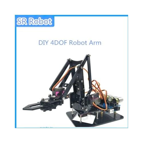 DIY 4DOF Robot Arm 4 Axis Rotating Mechanical Robot Arm With A rduino UNO R3 4PCS Servo For RC Robot Toys Gift