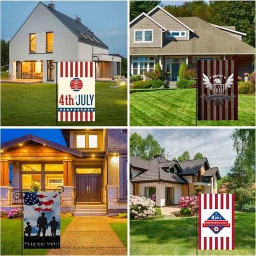 Garden Flag of Independence Day Veterans Day Patriotic Garden Marks The Vertical Polyester Paddock Outdoor Decoration