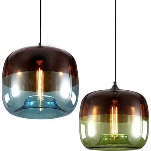 Modern Stained Glass Pendant Lights Kitchen Dining Room Light Fixtures Nordic Hanging Lamp Bar Cafe Indoor Suspension Luminaire