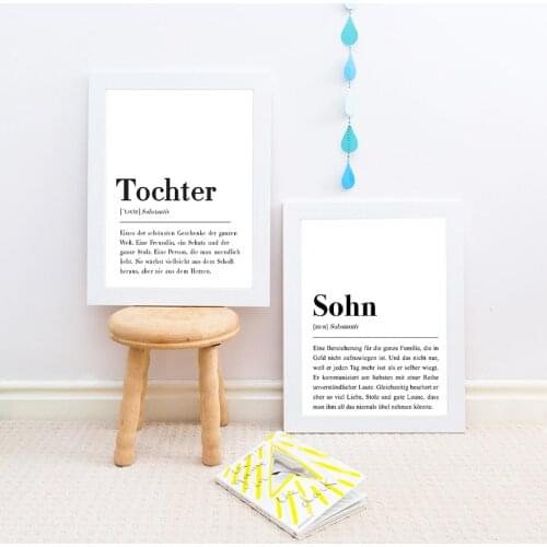 Sohn Definition Prints Geschenk für Sohn Tochter Modern Poster Black and White Wall Pictures Art Canvas Painting Home Decor