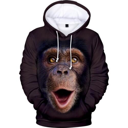 Animal Hoodies Gorilla Dog Monkey 3D Print Tracksuit Men Women Fashion Sweatshirt Hoodie Oversized Streetwear Kids Tops Clothing