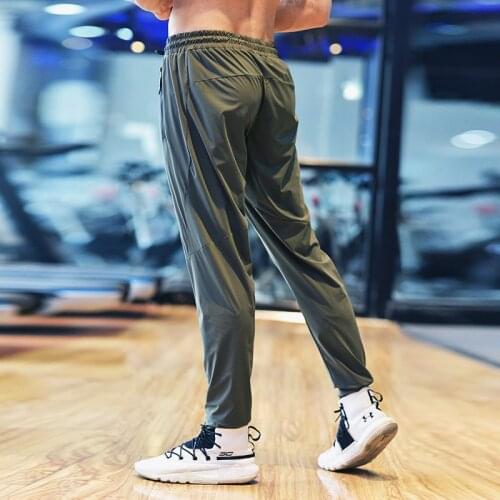 Thin Workout Sweatpants Slim Fit Quick Dry comfortable Joggers Men Running Long Pants Gym Sports Fitness Trousers Zip pocket