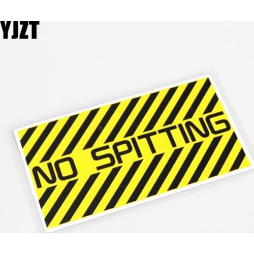YJZT 13.3CM*7.4CM Fun Warning Mark NO SPITTING PVC Car Sticker Decal Graphical Waterproof 13-0896