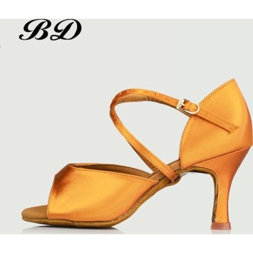 Dance Shoes Ballroom Women Latin Shoes Women Girl Sandals Student For the Game BD 221 Authentic Lombar Factory Direct HEEL 7.5CM