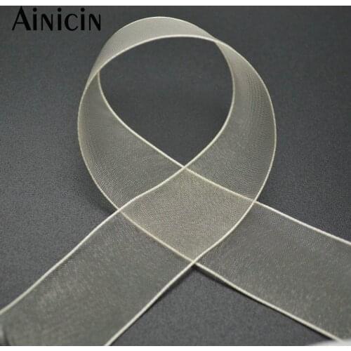 25Yards Beige Color 1'' Wide Silk Ribbon For Jewelry Making Materials