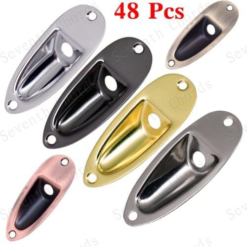 48 Pcs Boat Style Socket Cover Jack Plates for Electric Guitar