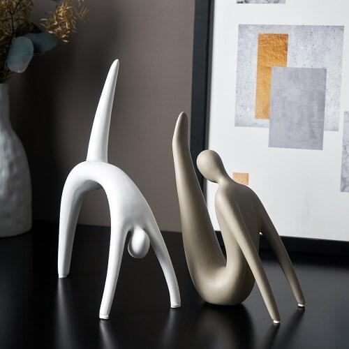 Abstract Figure Sculpture Modern Home Decoration Accessories for Living Room Ceramic Statue Office Desk Decoration Crafts Gifts