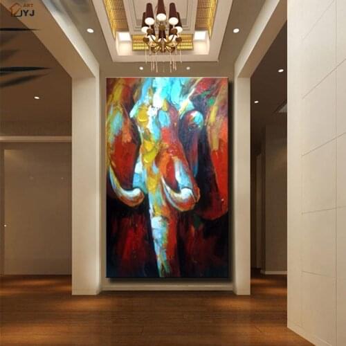 African Elephant Direct From Artist 100% Hand painted Modern Abstract Oil Painting On Canvas Wall Art Decor Gift No Framed CT088