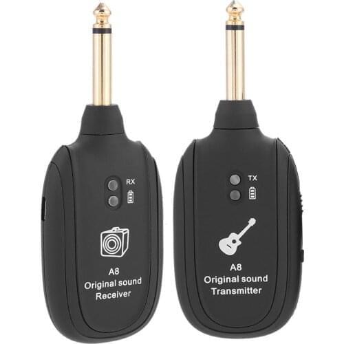 Guitar Wireless System Electric Guitar Transmitter Receiver For Guitar Bass Built-In Rechargeable Battery A8 UHF Wireless Guitar