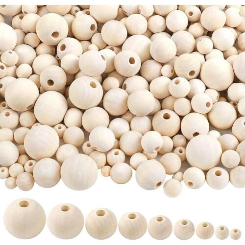 Wooden 6/8/10/12/14/16/18/20/25mm Craft Beads Eco-Friendly Home Deco Gift Loose Bracelet Handmade Making DIY Jewelry Natural