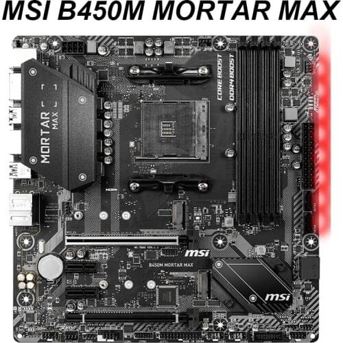 Used Socket AM4 AMD B450 For MSI B450M MORTAR MAX Motherboard DDR4 64GB AM4 PCI-E 3.0 Original Desktop MSI B450 Mainboard