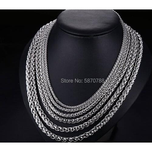 10 Pieces Hip hop simple stainless steel silver color 50cm necklace chain Flower basket chain designs for men and women