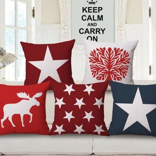 Ative Five-pointed Star Geometry Pattern Throw Pillow Case Cover 18"x 18" Soft Room Gifts Single Sides Printing