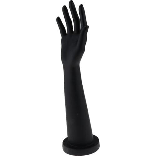 Black Hand Finger Ring Bracelet Bangle Jewelry Glove Mannequin Display Stand PVC Material